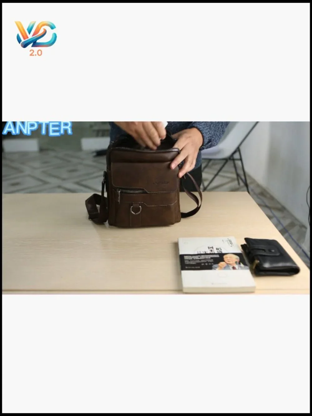 Messenger Bag for Men Crossbody Shoulder Purse Vintage PU Leather Satchel Pouch